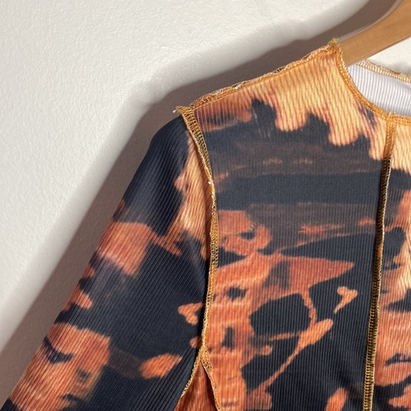 Fashion Nova Drip Splash tie dye bodysuit in rust combo size 2X - Picture 6 of 14